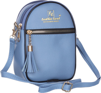 Leather Land Multicolor, Blue Sling Bag SMALL '2' IN one Sling & Back pack in blue