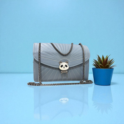 clarisjames Blue Sling Bag Skyblue PU premium leather panda lock casual slingbag women