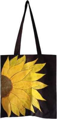 Lejakart Yellow Tote Hand Painted Cotton Bag - Sun Flower