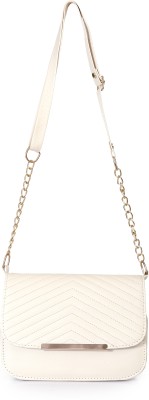 ELEGANCE ERA White Sling Bag women girls party wear,casual,office crossbody sling bag with gold chain