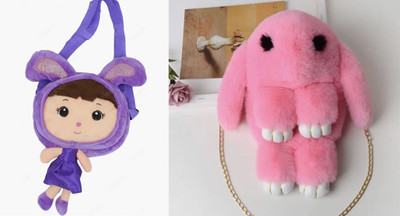 Nappmall Pink, Purple Sling Bag Cute Rabbit Sling Bag For Women(Pack of 2)