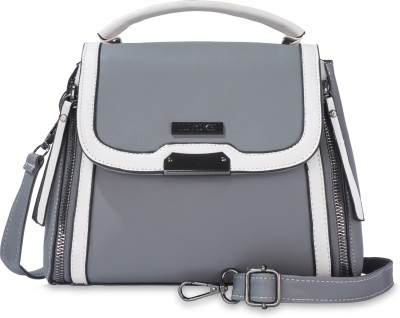 LUVOKSI Grey Sling Bag Women Casual Sling Bag -Grey & White