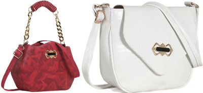 Zaxcer Maroon, White Sling Bag Beautiful Sling Bags for women and girls(Pack of 2)