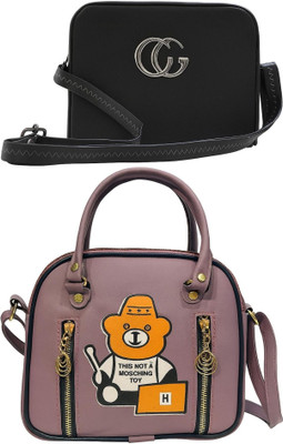 Yari Black, Purple, Purple Sling Bag Stylish Forever Young Sling Bag For Women And Girls(Pack of 2)