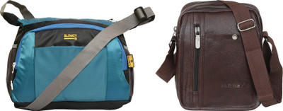 Blowzy Blue, Black, Brown Sling Bag College crossbody Travel Unisex Office Business Messenger Bag(Pack of 2)