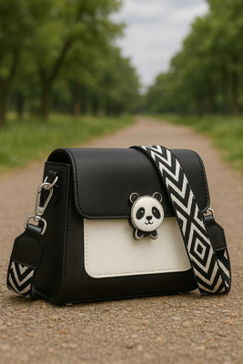 PREVAILER Black Sling Bag Stylish Cute Panda Sling Bag For Girls & Womens