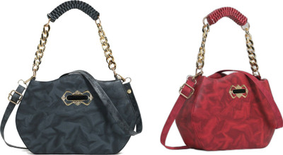 Nariox Black, Maroon Sling Bag Attractive Trendy Women Black PU Sling Bags