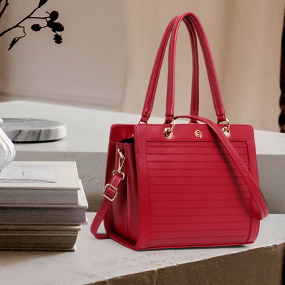 Martucci Maroon Sling Bag Structured Handbag with Adjustable and Detachable Strap for Women
