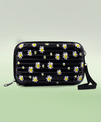 SMM Enterprise Black, White Sling Bag Stylish Black Floral Box Sling Bag For Women