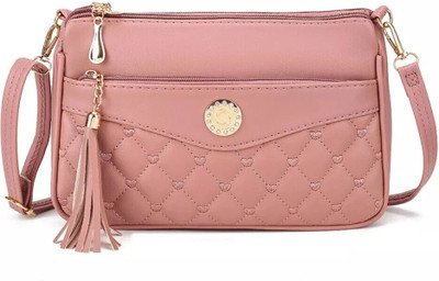 Silent Lady Pink Sling Bag Women & Girls Side Sling Bag|One Side Sling|Shoulder Sling Bag|Crossbody Bag