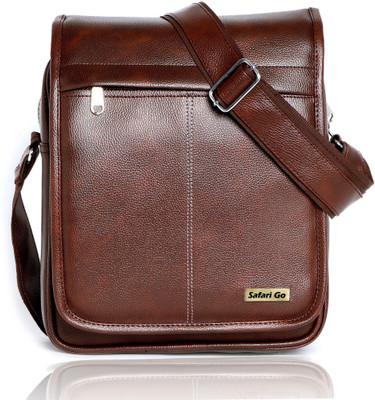 Safari go Brown Sling Bag Vegan Leather sling bag for men