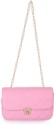 ELEGANCE ERA Pink Sling Bag Women's Girls Party Sling Bag with Gold Chain