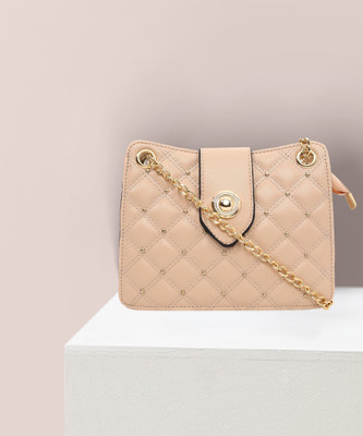 Fastrack Tan Sling Bag Embellished