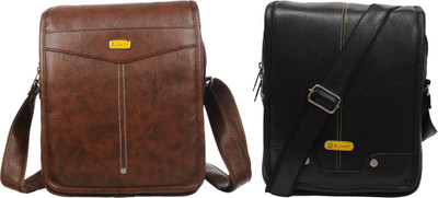 Blowzy Black, Brown Sling Bag Sling Shoulder Cross body Bag college(Pack of 2)