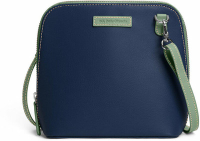 DailyObjects Blue Sling Bag Handcrafted Crossbody Purse with Zip Closure Safety-Adjustable Detachable Straps