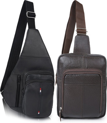 CIMONI Brown, Black Shoulder Bag Stylish Trendy Travel Sling Bag Crossbody Shoulder Waterproof Short Trip Bag(Pack of 2)