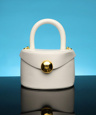 Haute Sauce White Hand-held Bag Women's Half-Moon Bucket Bag - Powder White