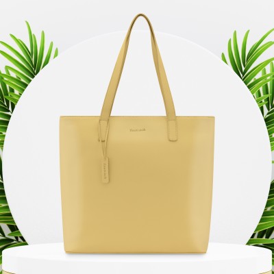 Fastrack Yellow Tote Butter Yellow Work Tote Bag for Women