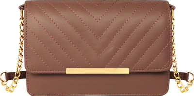 SOPARK Brown Sling Bag Brown Designer Faux Leather Handbag For Women And Girls HB41