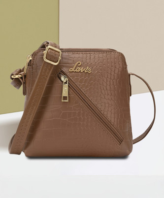 LAVIE Tan Sling Bag Croc Tracy 2C Sling Bag