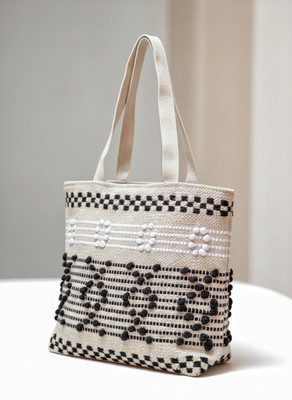 Toterra Blue, White Tote NOIR BLACK