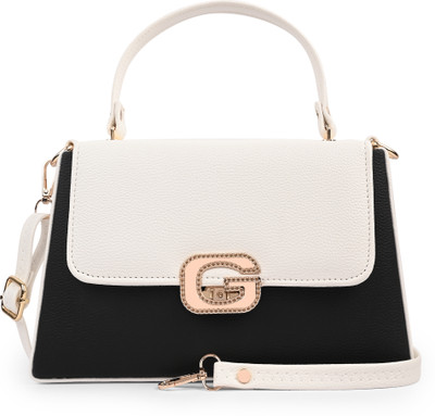 CLASKO Black Hand-held Bag Handbag with Crossbody Sling Strap Ladies purse Stylish Shoulder Bag