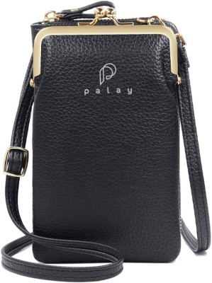 PALAY Black Shoulder Bag Women Crossbody Phone Bag Ladies Wallet Small Soft PU Leather Cell Phone Purse