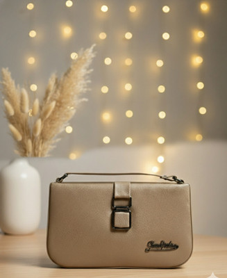 ROYALTRADERS Brown Sling Bag Glam-Buckle-Smooth-Tan