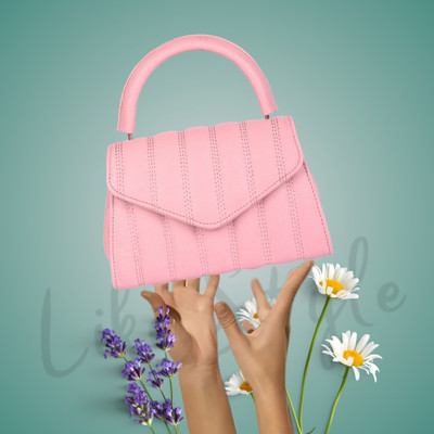 LIKE STYLE Pink Sling Bag Embroidered Handheld Bag With Detachable Strap