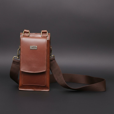 EMZEE Brown Sling Bag Brown Men & Women Sling Bag Genuine Leather Crossbody Magnetic Closure Pouch