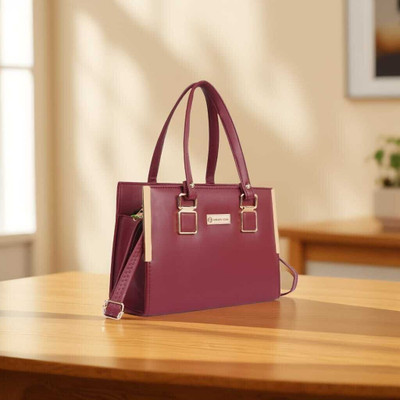 Golden Star Maroon Satchel Ladies purse | Stylish Shoulder Bag |