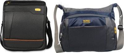 Blowzy Grey, Black Sling Bag Cross Body men's sling bag(Pack of 2)