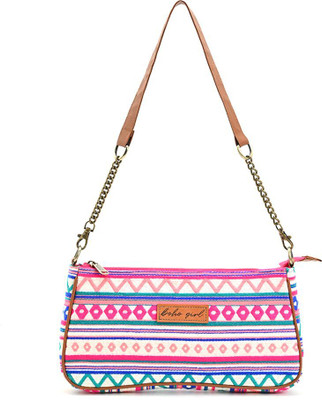 Boho Girl Multicolor Shoulder Bag Pink Blossom shoulder Bag