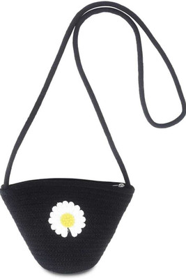 Shopaholic Black Sling Bag Straw sling Bag for Women and Girls, Ladies shoulder bag, Jute Handbag