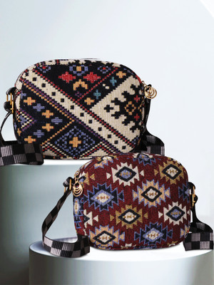 BANDICOOT Red, Multicolor Sling Bag COMBO SM LUCK 4 CROSS SM LUCK 8 AANKHEN(Pack of 2)