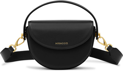 Miraggio Black Sling Bag Cross-Body Bag For Women With Detachable Broad Strap