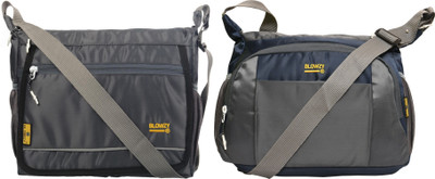 Blowzy Grey, Blue, Grey Sling Bag College crossbody Travel Unisex Office Business Messenger Bag(Pack of 2)