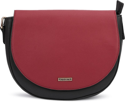 Fastrack Red, Black Sling Bag Color Blocked