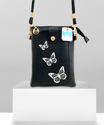Mahabal Black Sling Bag cute 3 butterfly mobile sling for girl and women