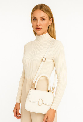 CLASKO White Sling Bag Stylish Pu Leather Sling Bag for Women | Crossbody Handbag for Girls