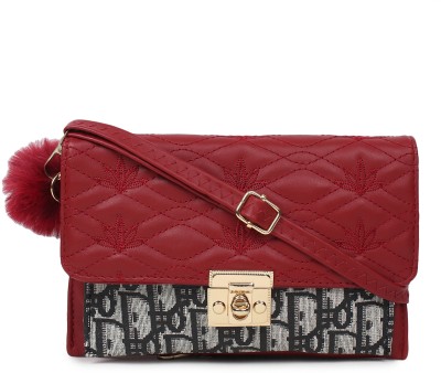 Aditya Creation Red Sling Bag Faux Leather Women & Girls Handbags Shoulder Hobo Bag Purse With Long Strap