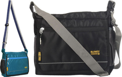 Blowzy Black, Blue, Black Sling Bag Crossbody Messenger Sling Bag(Pack of 2)