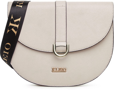 KLEIO Beige Sling Bag Structured Side Sling Shoulder Handbag for Women/Girls