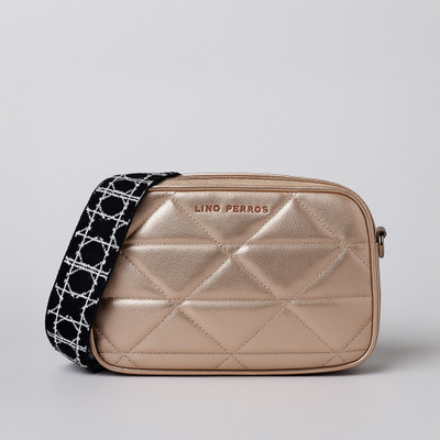 LINO PERROS Gold Sling Bag Women's Golden Sling Bag