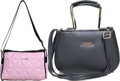 Despacito Black, Pink Sling Bag DESP21-757-Black(Pack of 2)