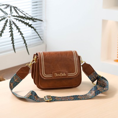 Diva Dale Brown, Green Sling Bag Stylish Fashionable Trendy Premium Party-Wear Casual Broad Belt