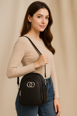 Cult Factory Black Sling Bag Designer Black Sling Bag for Women Leather Party Side Bag Girls