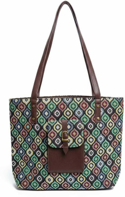 cokart Multicolor Tote Ethnic Jacquard Pattern Tote Bag