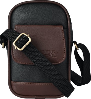 Pramadda Pure Luxury Black Sling Bag Tourister Leather Sling Bag For Men Crossbody Mini Messenger Document Trendy Bag