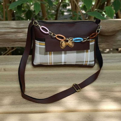 AK Brown Sling Bag LV.BROWN.CHEXK.ZX23